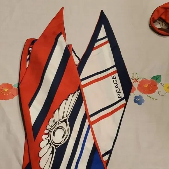 Striped  print  skinny  scarf - Picture 4 of 8